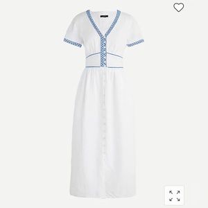 J. Crew Embroidered Linen Dress